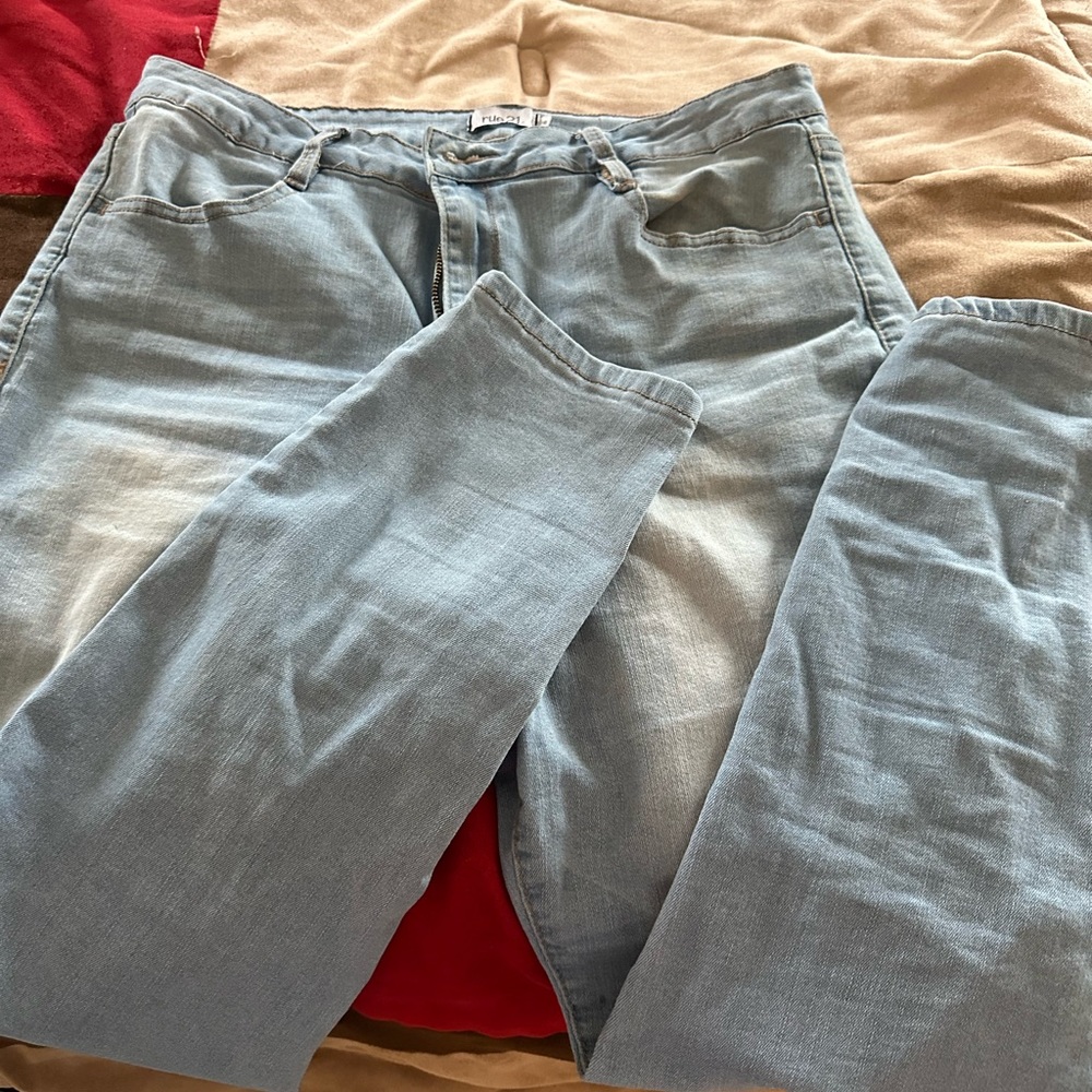 Rue 21 light blue distressed skinny jeans size 16 womens
